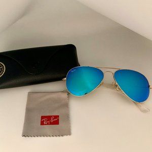 Ray-Ban Aviator Flash Lenses - Gold/Blue Flash